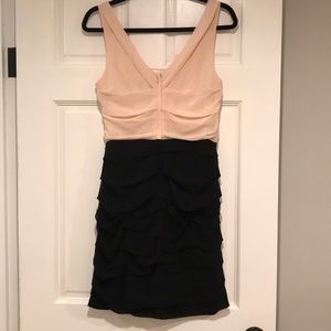 Express Dresses - Express | blush and black ruched dress Express Dresses - Express | blush and black ruched dress
